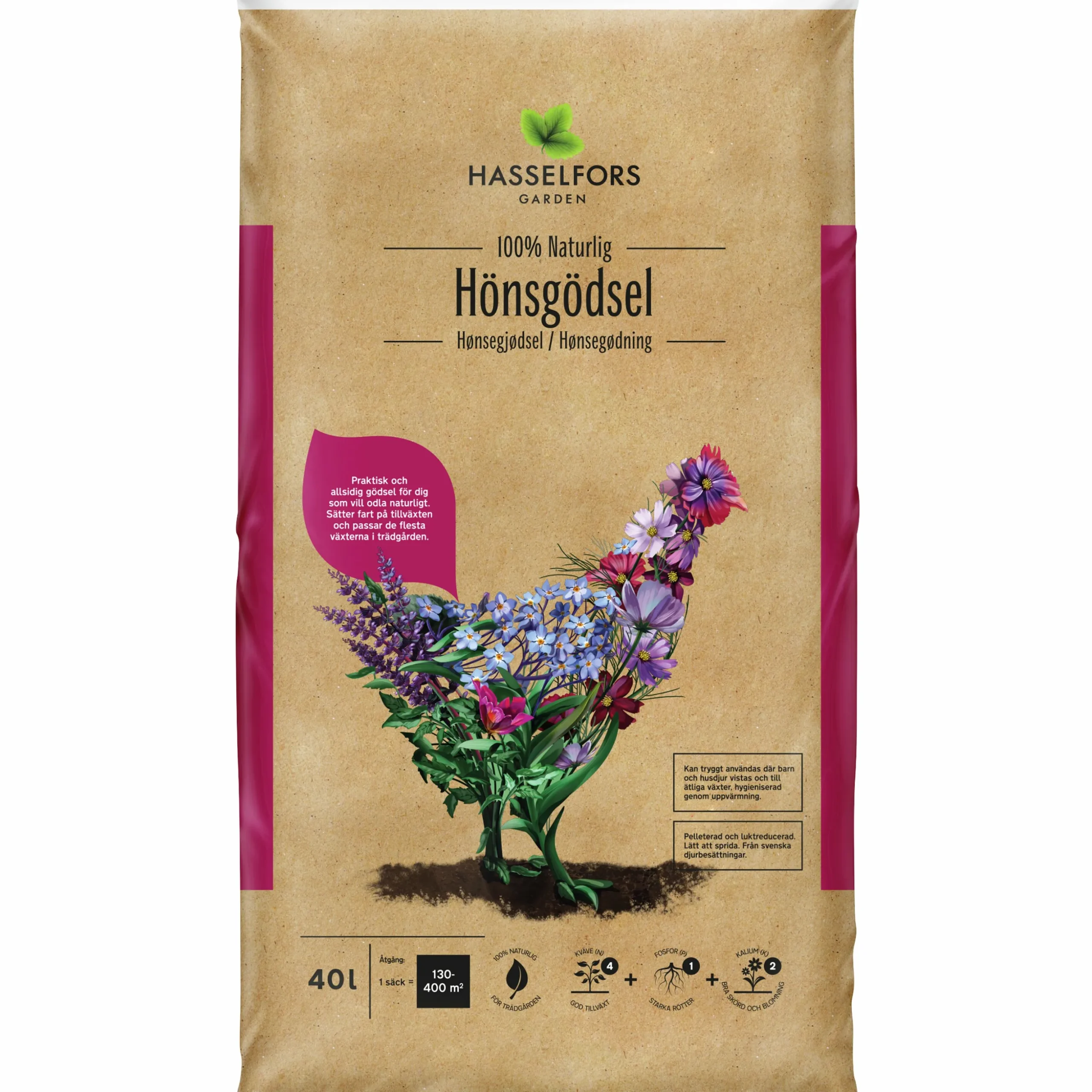 Hönsgödsel Hasselfors 40L
