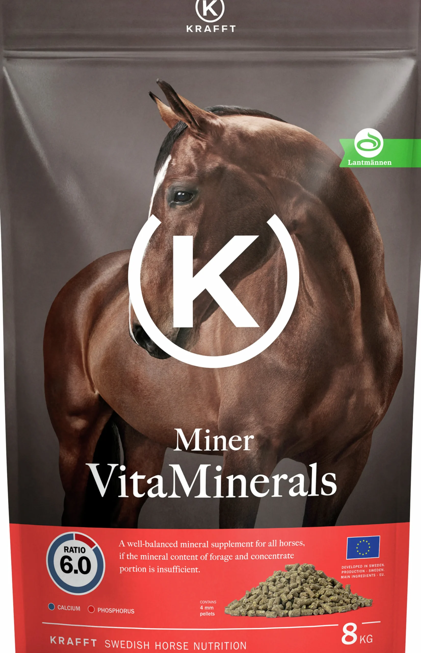 Hästfoder Krafft Miner Vitaminerals Pellets 8kg