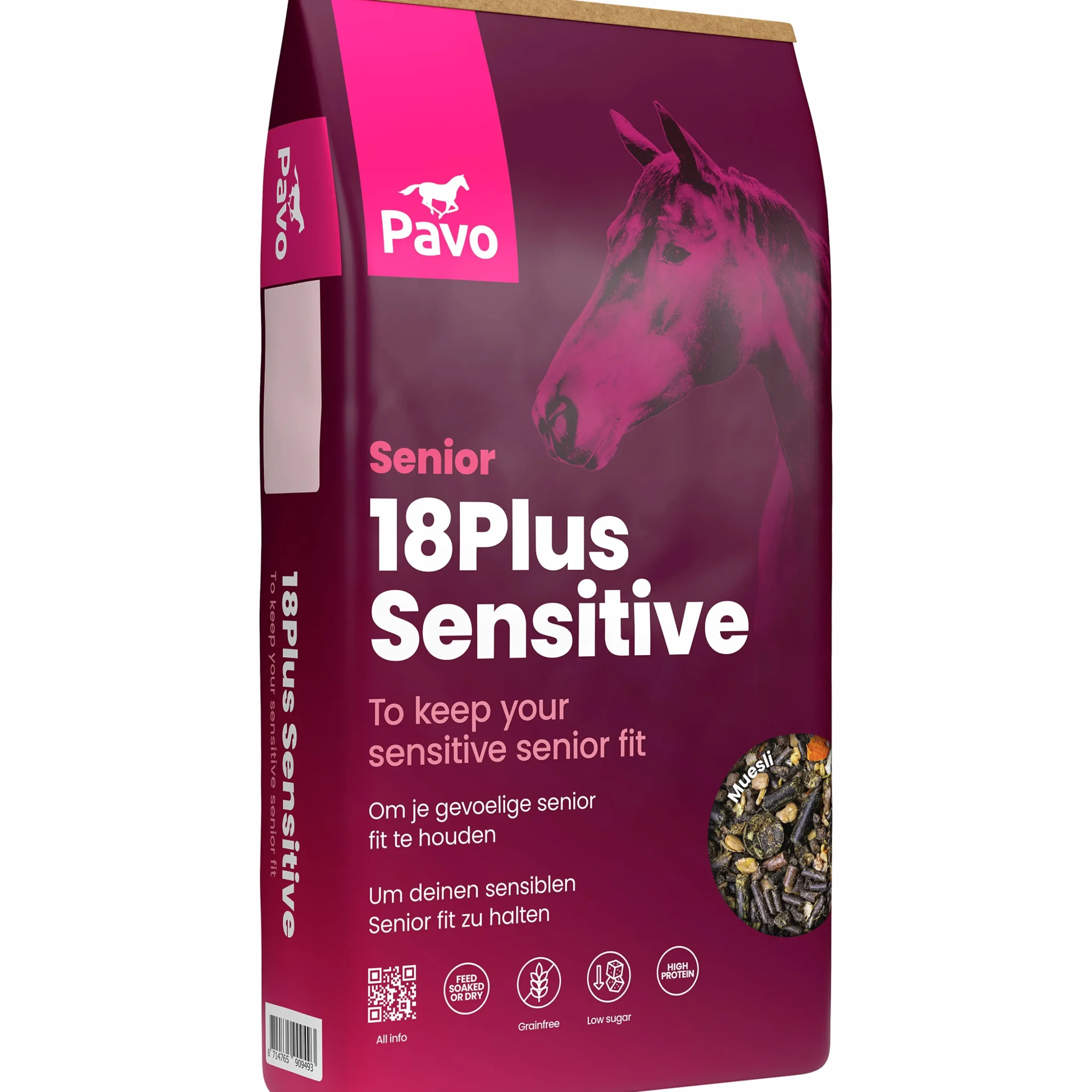 Hästfoder Pavo 18Plus Sensitive 15kg