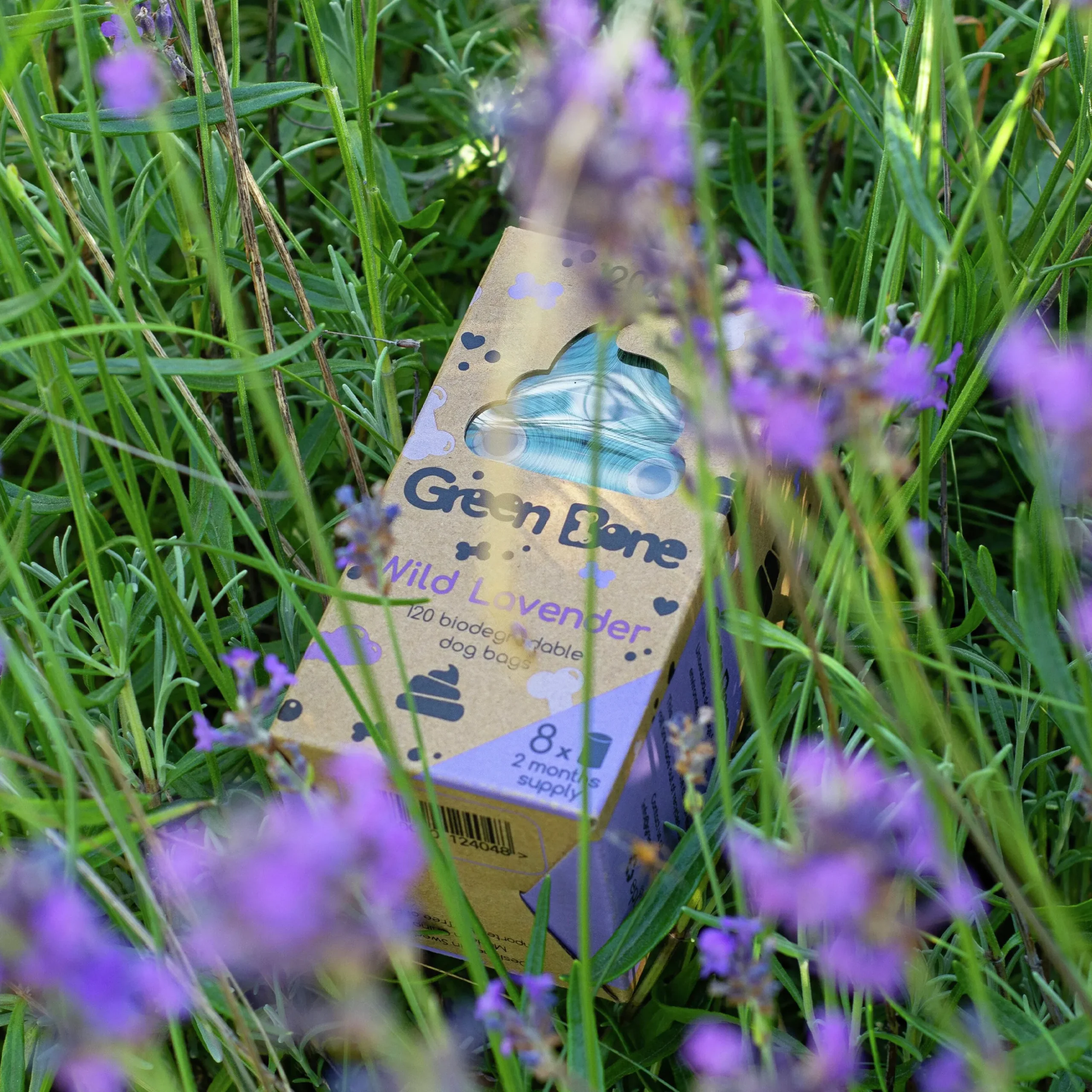 Hundbajspåsar Green Bone Wild Lavender 8 rullar/120 påsar