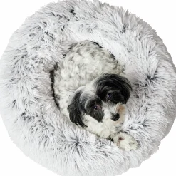 Hundbädd Hunter Loppa Donut Fluffig Vit 50cm