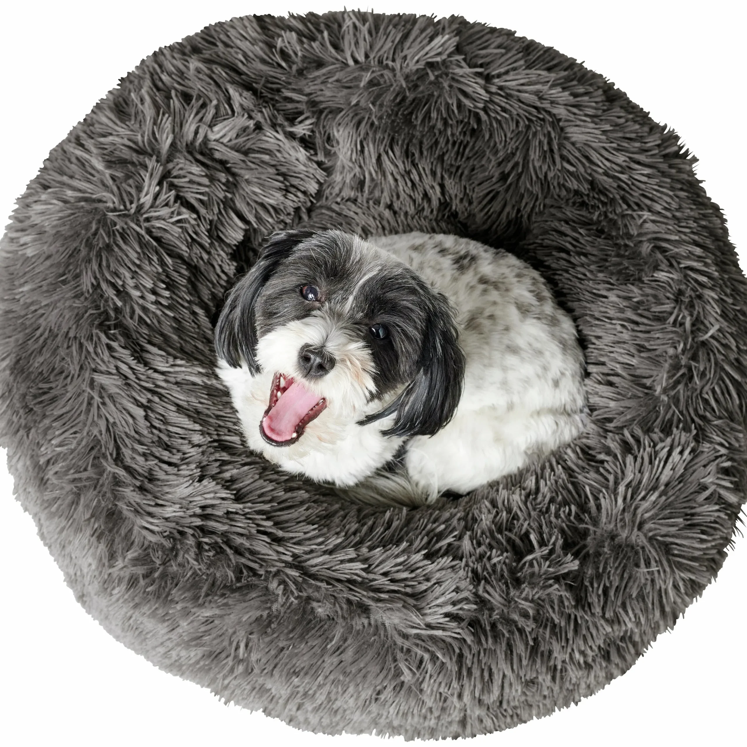 Hundbädd Hunter Loppa Donut Fluffig Antracitgrå 60cm