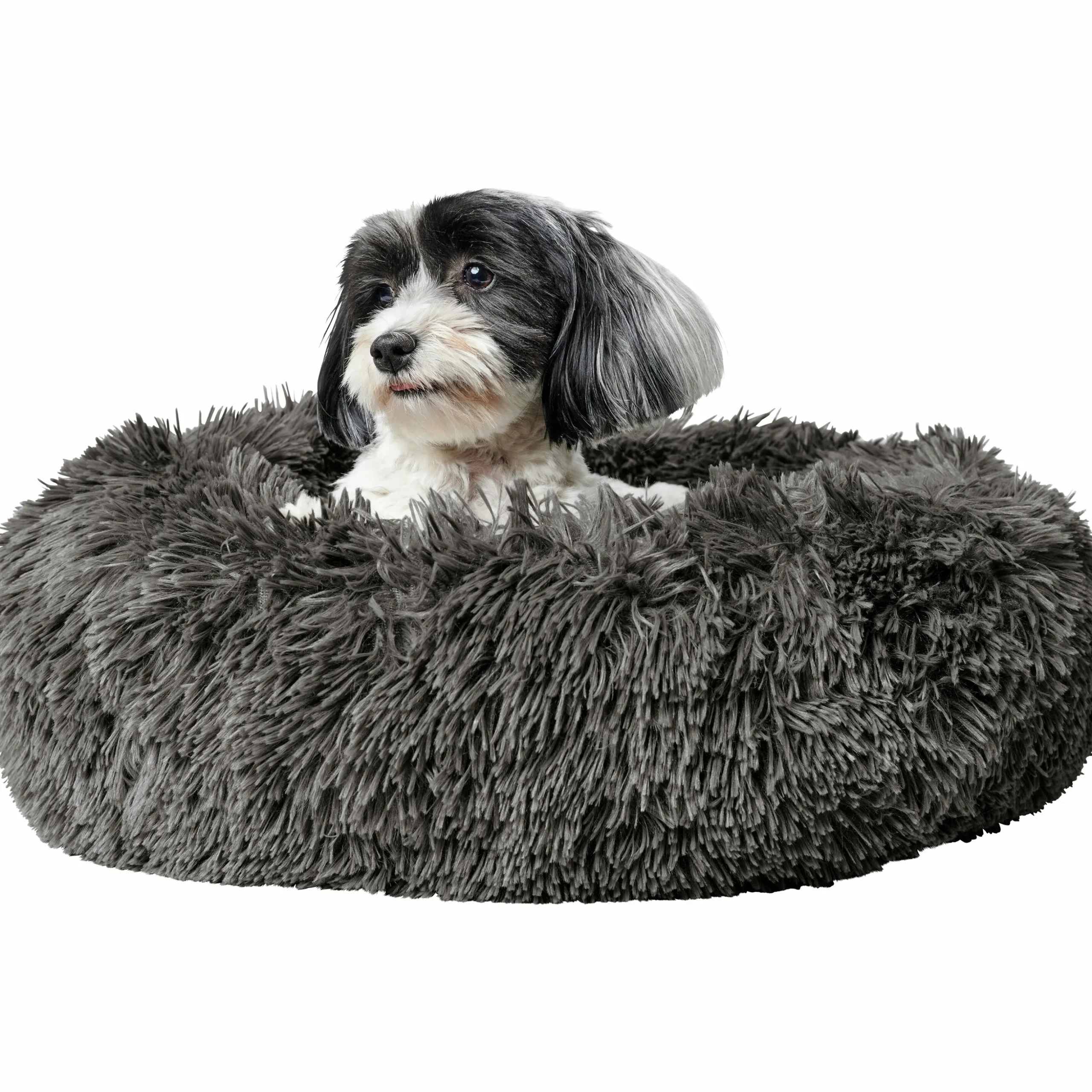 Hundbädd Hunter Loppa Donut Fluffig Antracitgrå 60cm