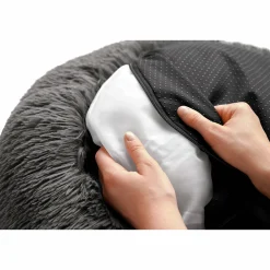 Hundbädd Hunter Loppa Donut Fluffig Antracitgrå 50cm