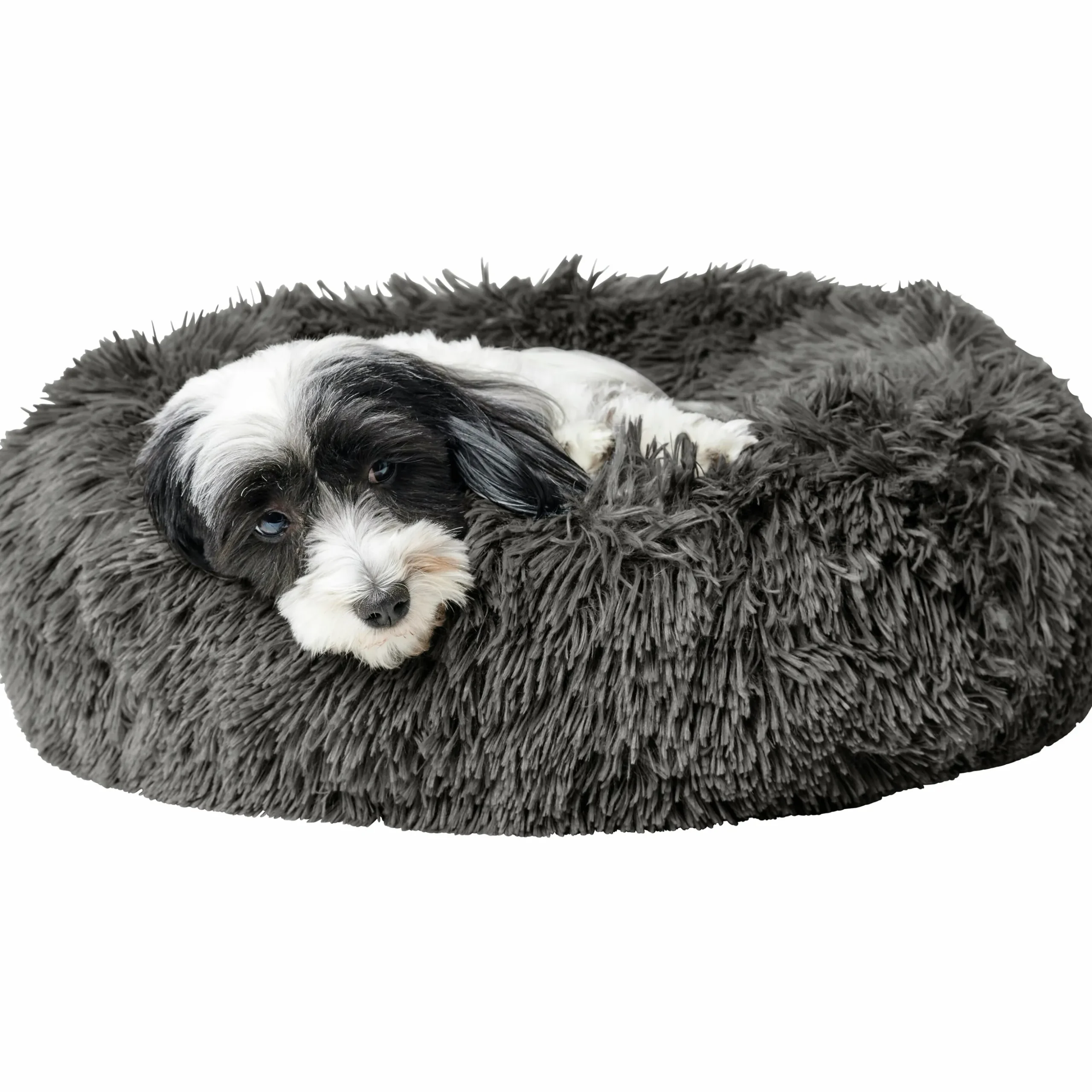 Hundbädd Hunter Loppa Donut Fluffig Antracitgrå 50cm