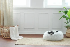Hundbädd Hunter Loppa Donut Fluffig Vit 60cm
