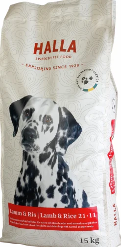 Hundfoder Halla Lamm & Ris 15kg