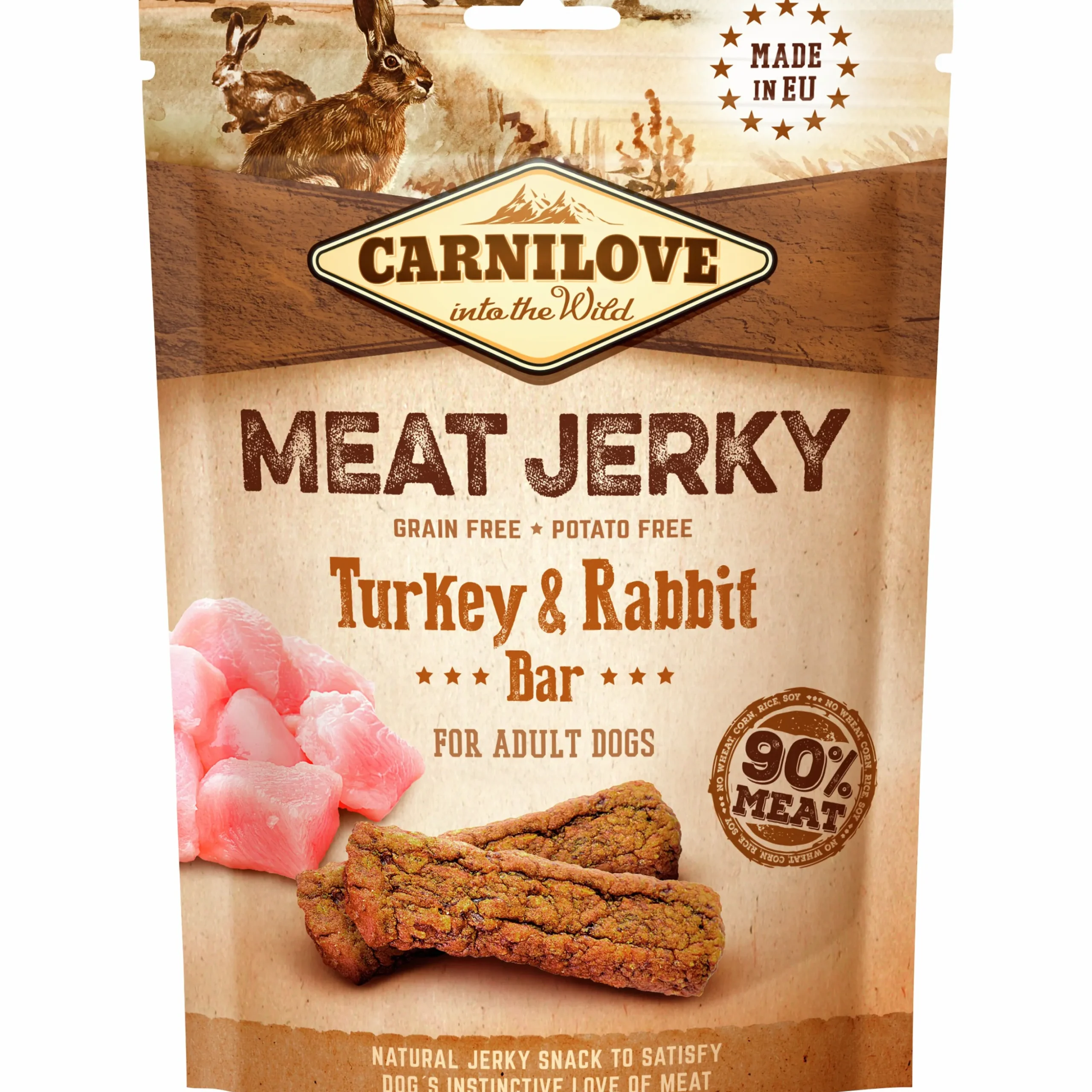 Hundgodis Carnilove Meat Jerky Turkey & Rabbit Bar 100g