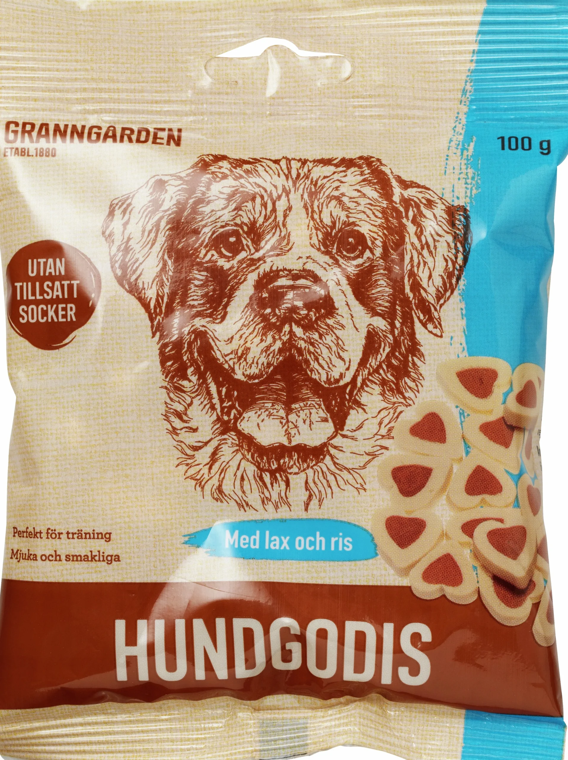 Hundgodis Granngården Lax & Ris 100g