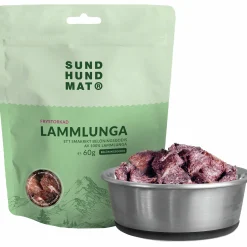 Hundgodis Sund Hundmat Frystorkade Lammlunga 60g