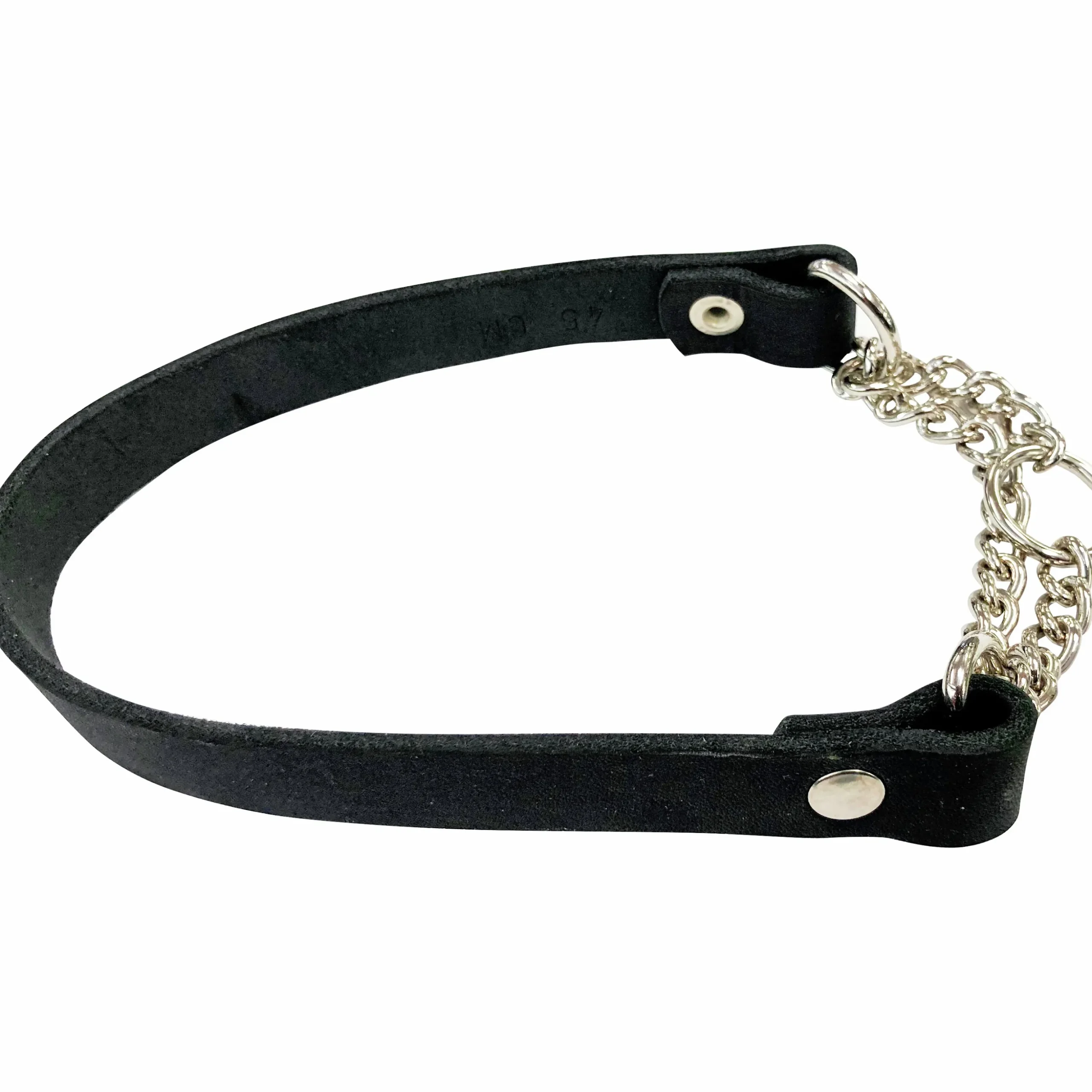 Hundhalsband Pritax Halvstryp Läder Svart