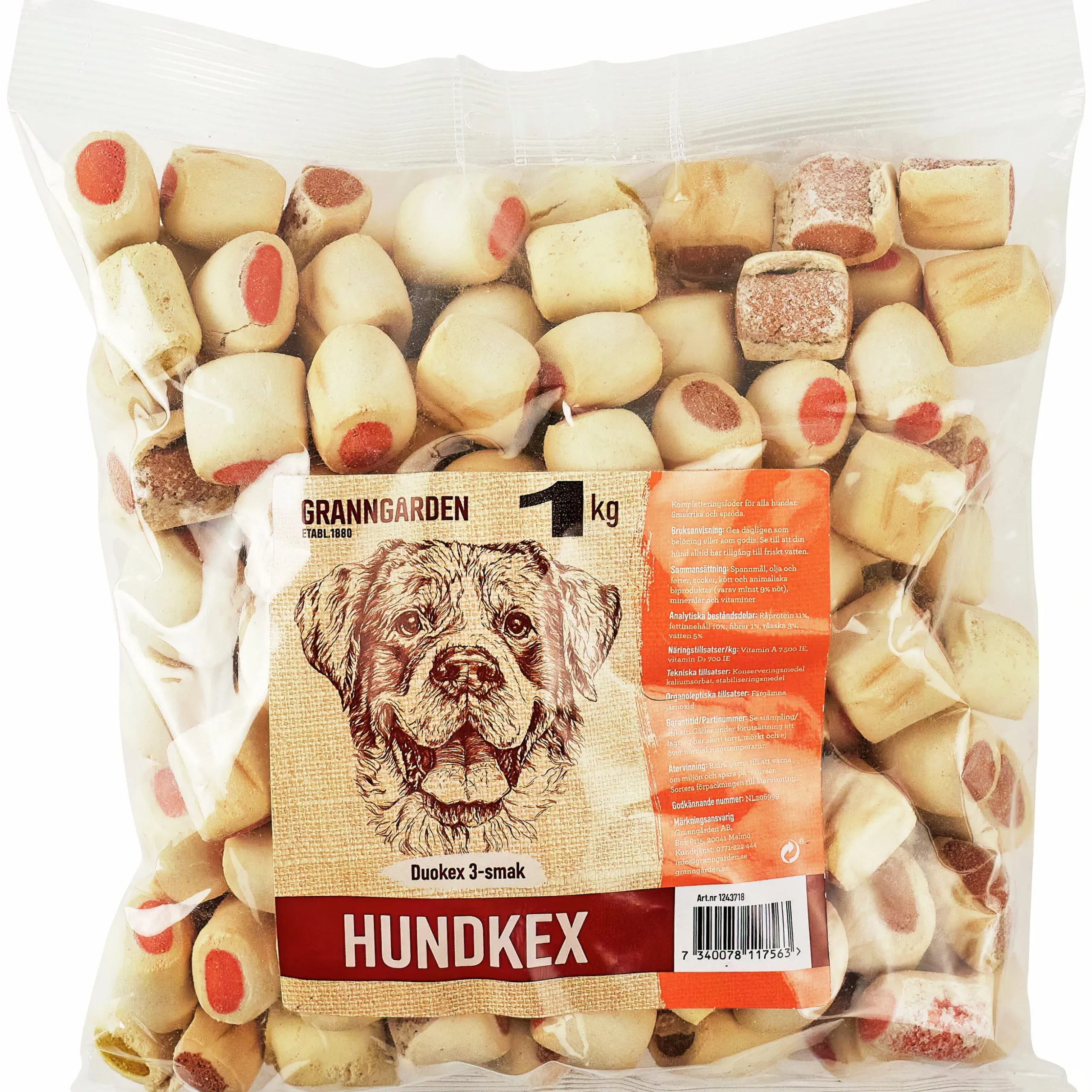 Hundkex Granngården Duokex 3-smak 1kg