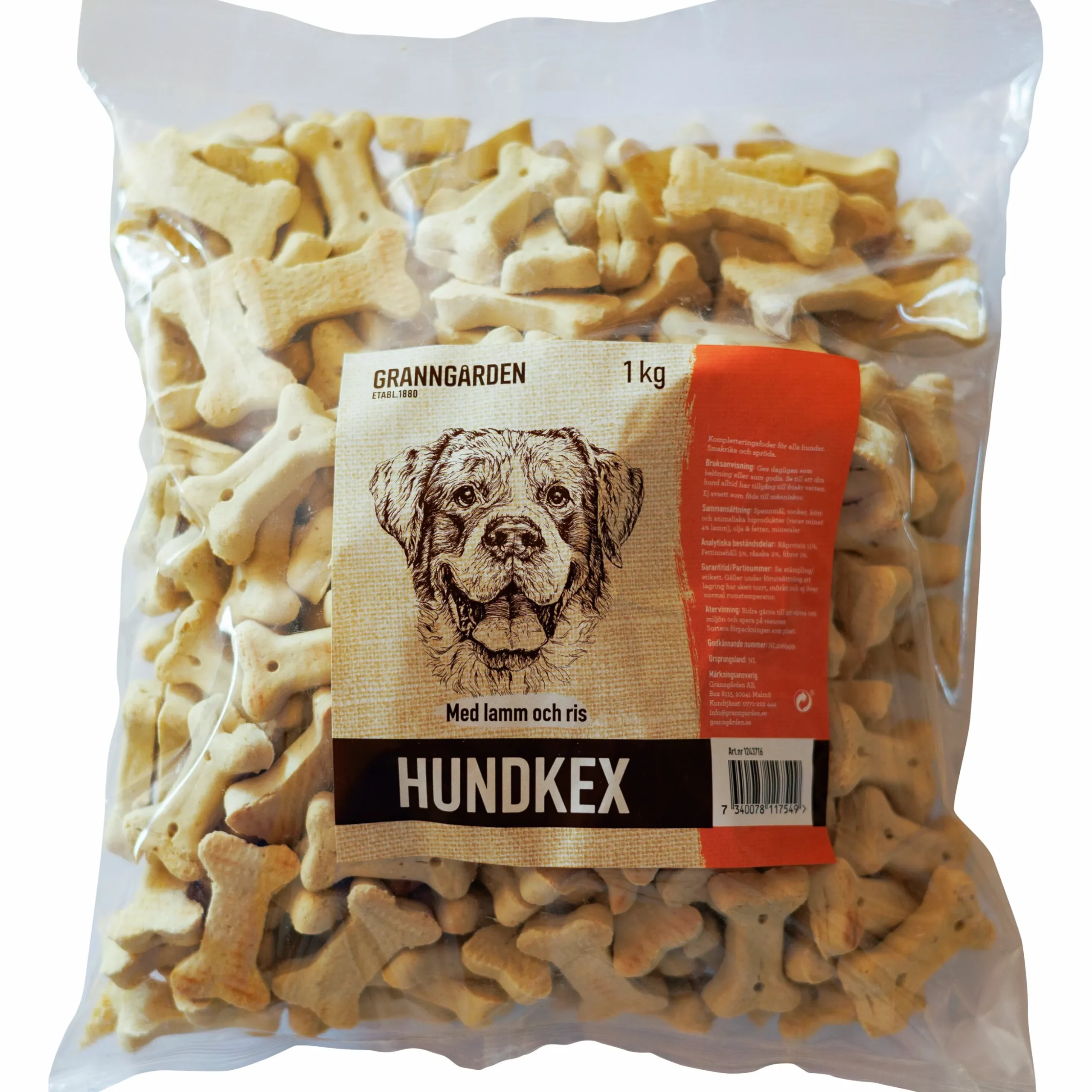 Hundkex Granngården Lamm & Ris 1kg