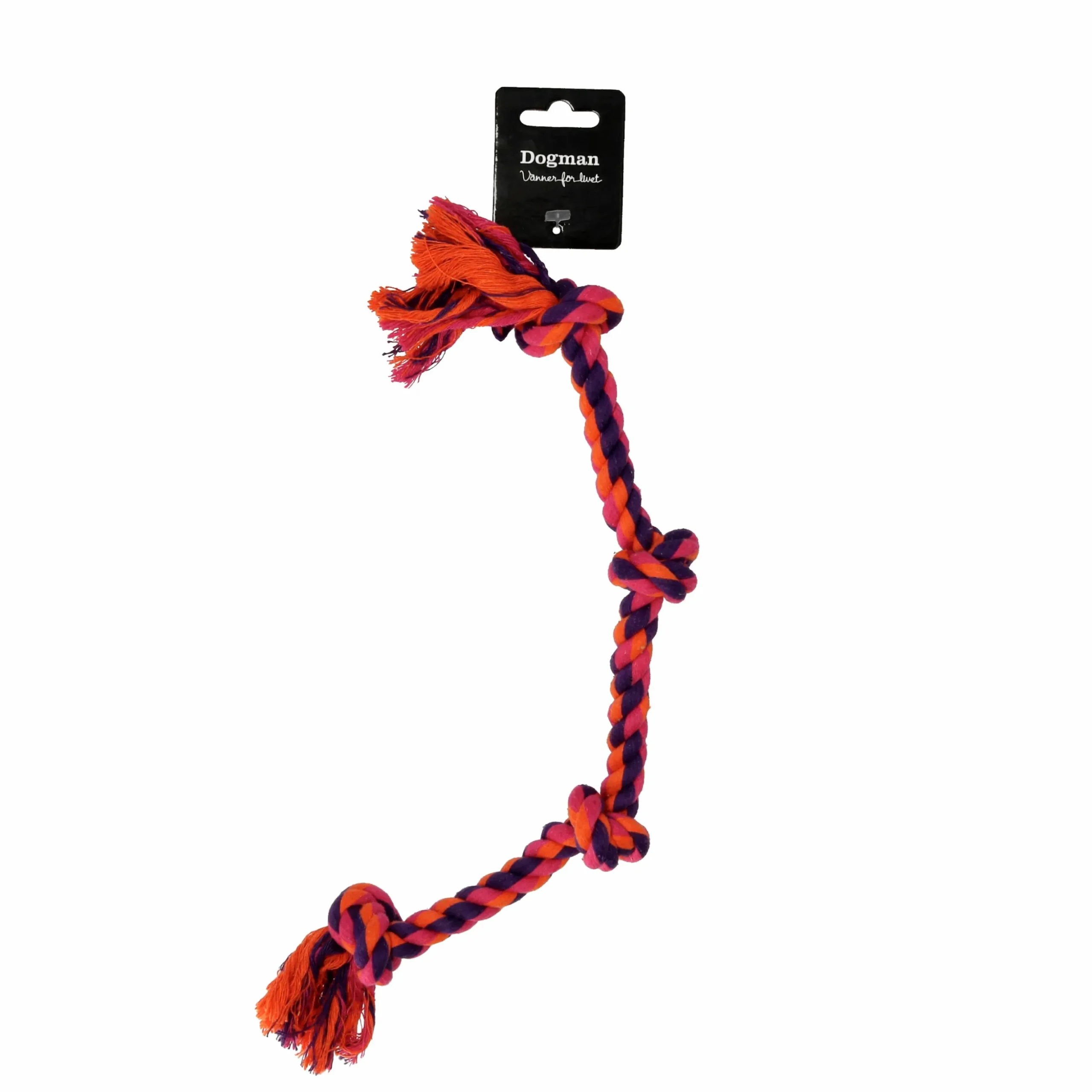 Hundleksak Dogman Rep med 4 knutar Orange L 45cm