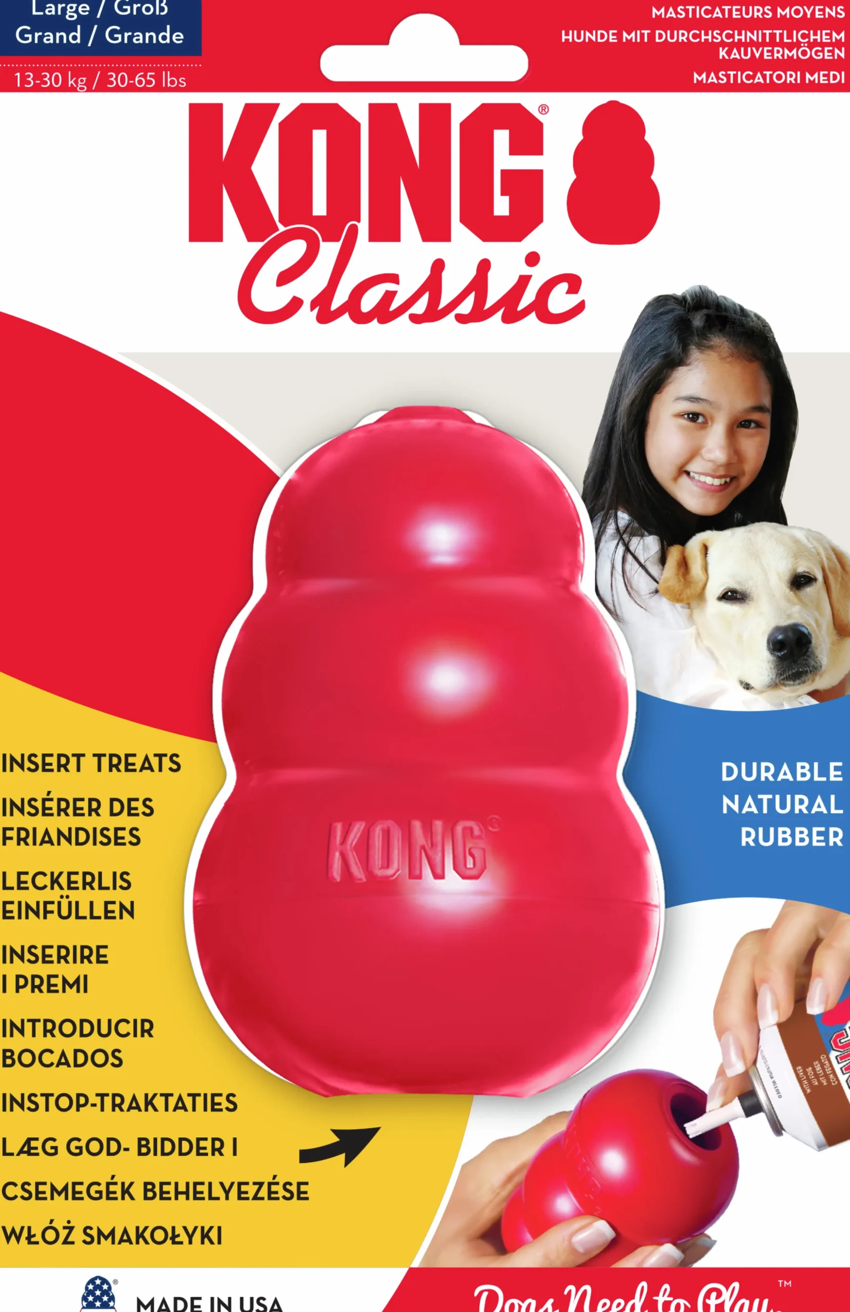 Hundleksak Kong Classic Röd L