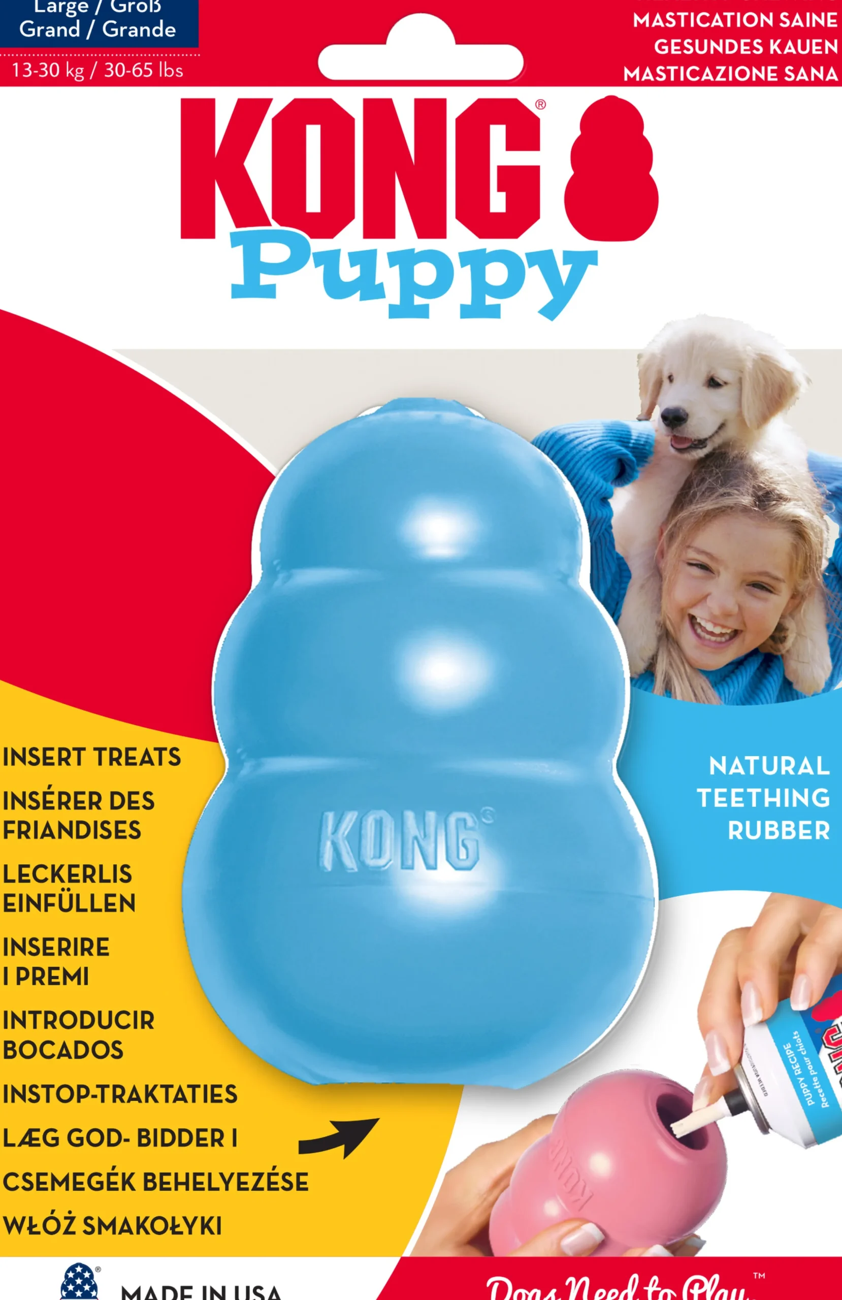 Hundleksak Kong Puppy Blandade färger L