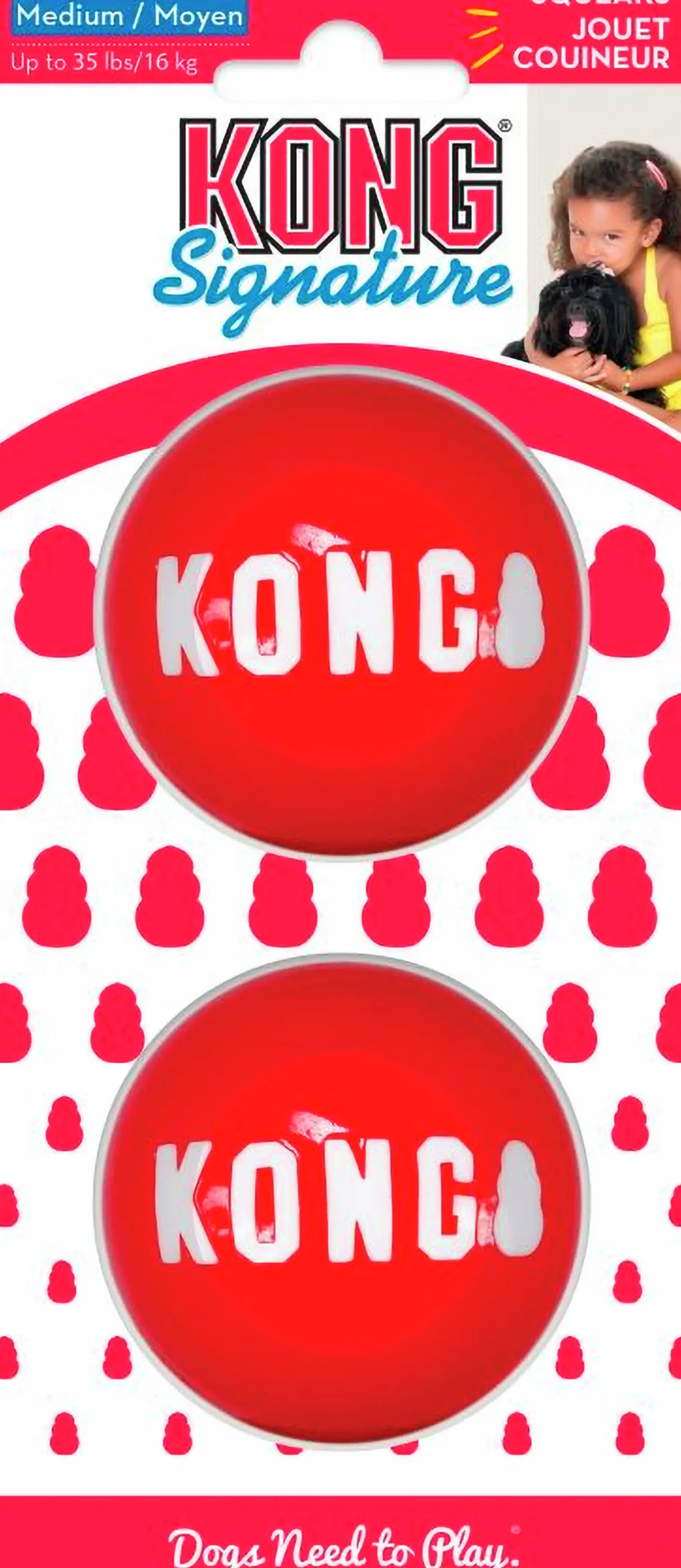 Hundleksak Kong Signature Balls Röd M Ø6,3cm 2-p