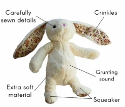 Hundleksak Party Pets Bunny Flower Creme 35cm