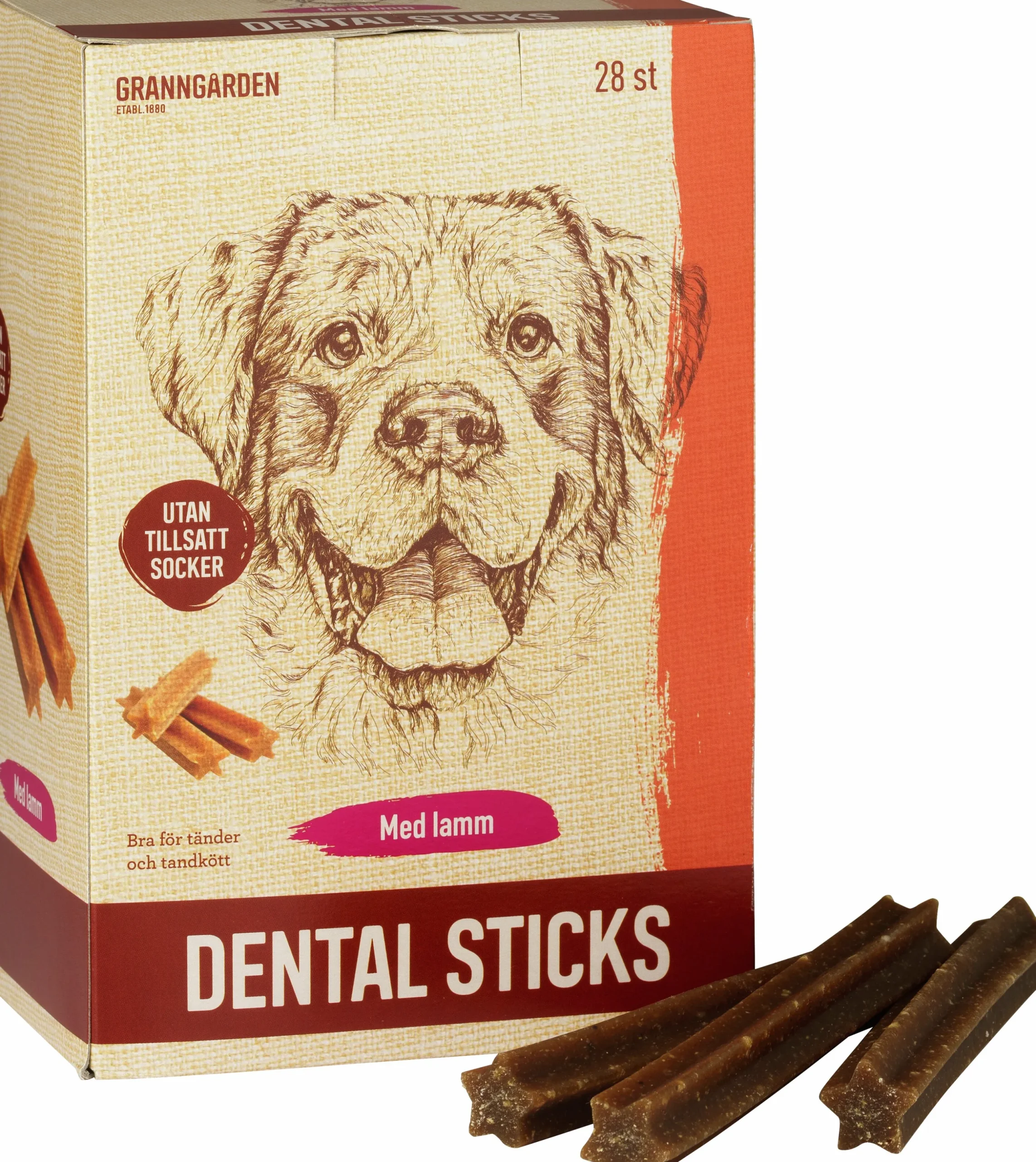Hundtugg Granngården Dental Sticks Lamm L 28-p