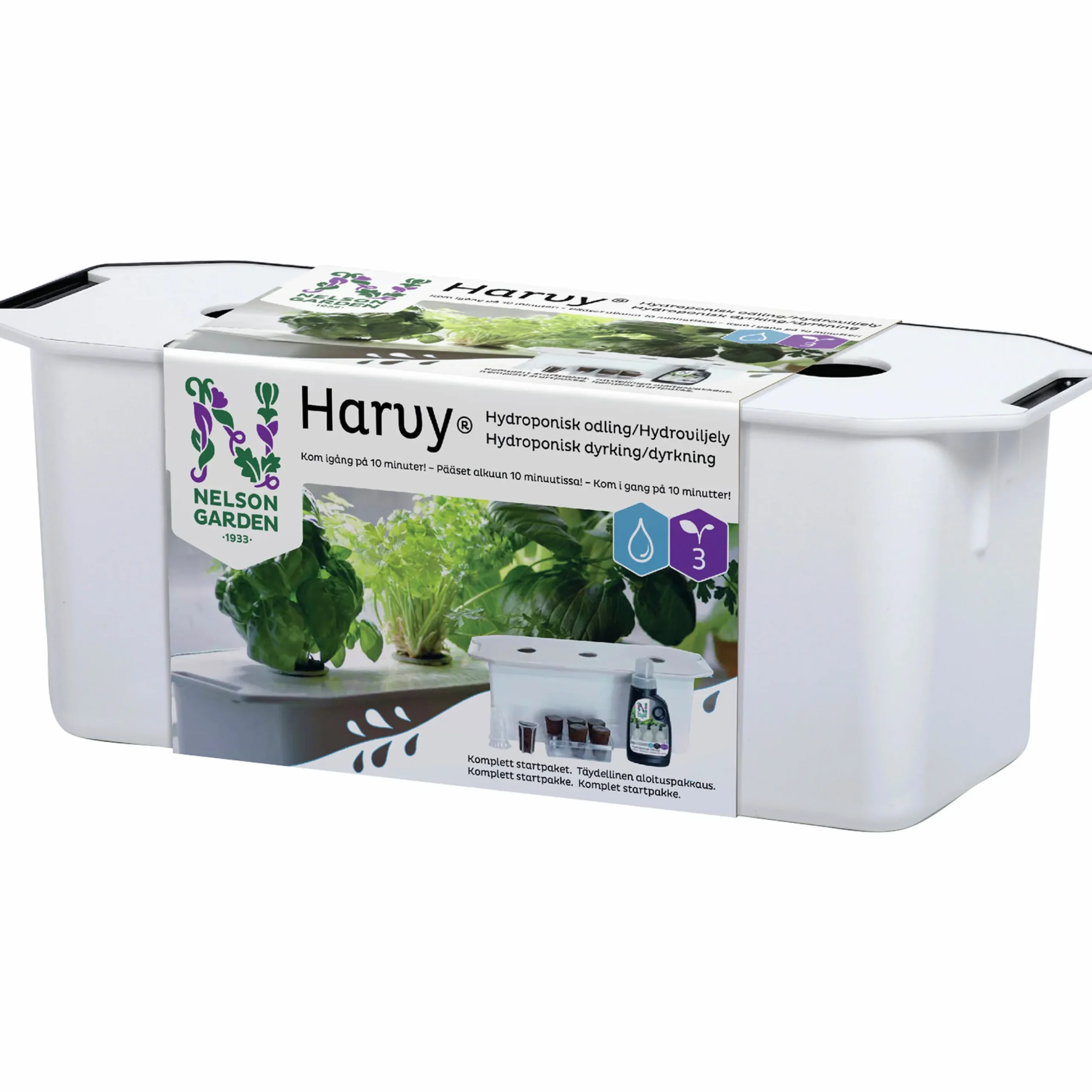 Hydroponisk odling Nelson Garden Harvy Startpaket 3 pluggar