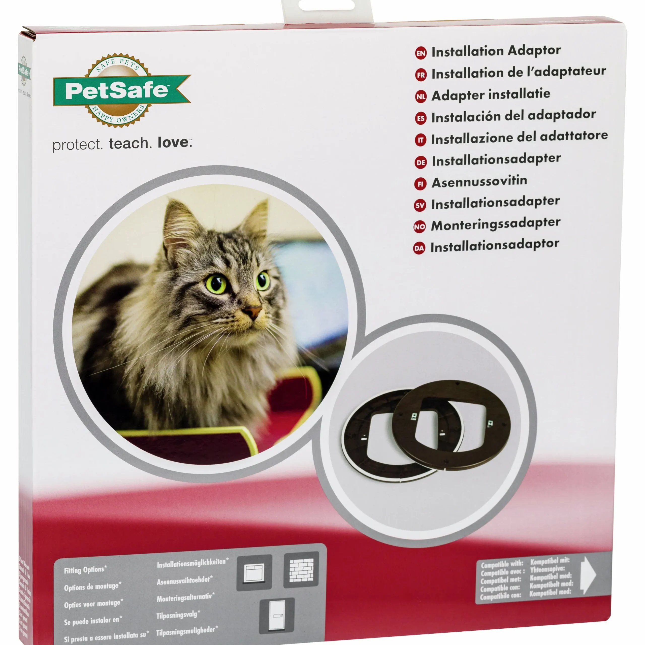 Installationsadapter Petsafe för kattlucka Brun