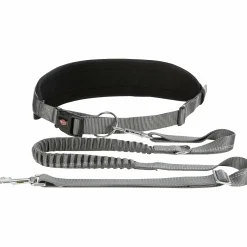 Joggingbälte/koppel Trixie Handsfree Midjebälte Grå 75–120cm