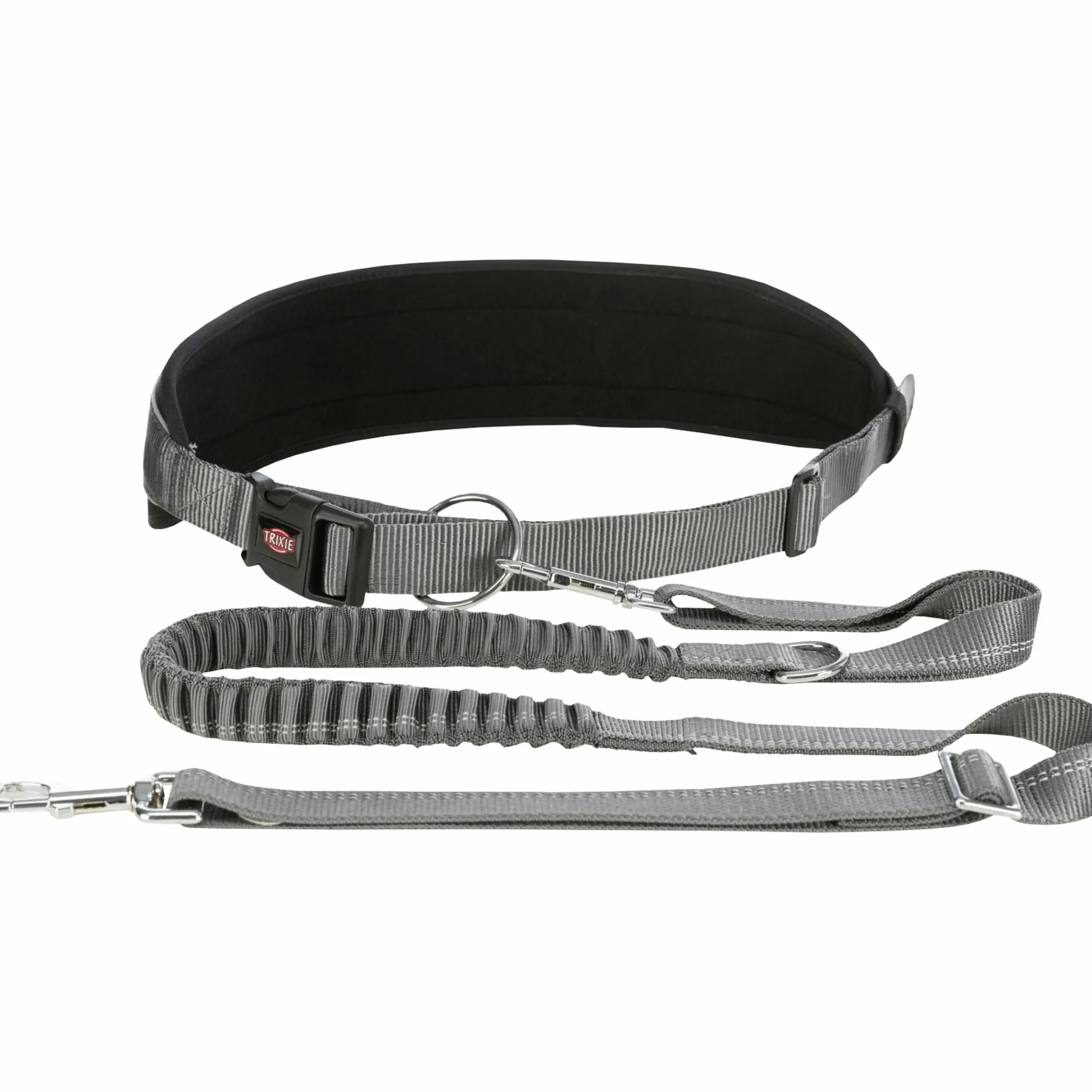Joggingbälte/koppel Trixie Handsfree Midjebälte Grå 75–120cm