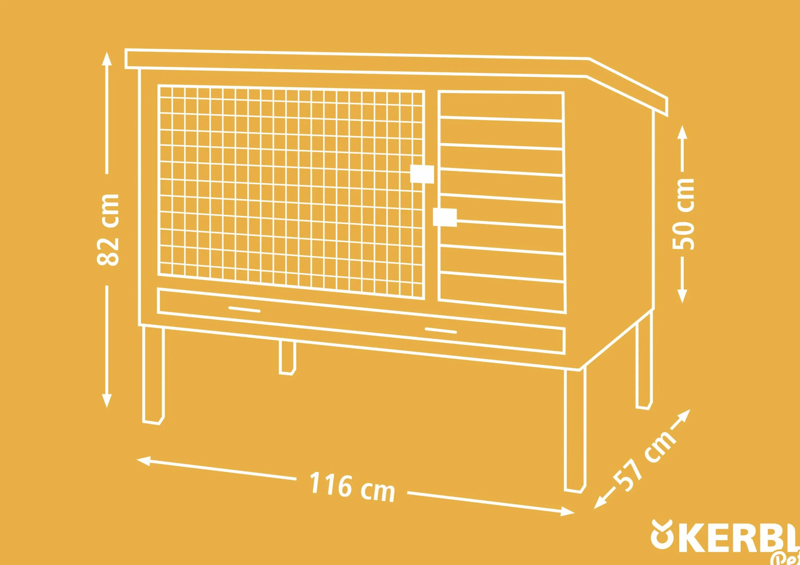 Kaninbur Kerbl Underhållsfri Eco Plast Samy 116x57x82cm