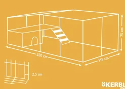 Kaninbur Kerbl Utomhushage 220x115x75cm