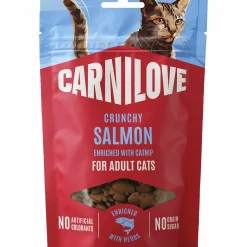 Kattgodis Carnilove Crunchy Snack Salmon Catnip 50g