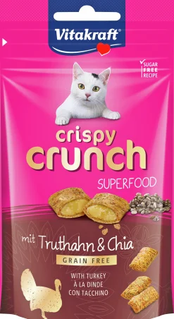 Kattgodis Vitakraft Crispy Crunch Kalkon/Chia 60g