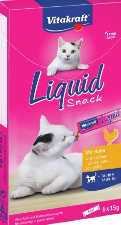 Kattgodis Vitakraft LiquidSnack Kyckling/Taurin 6x15g