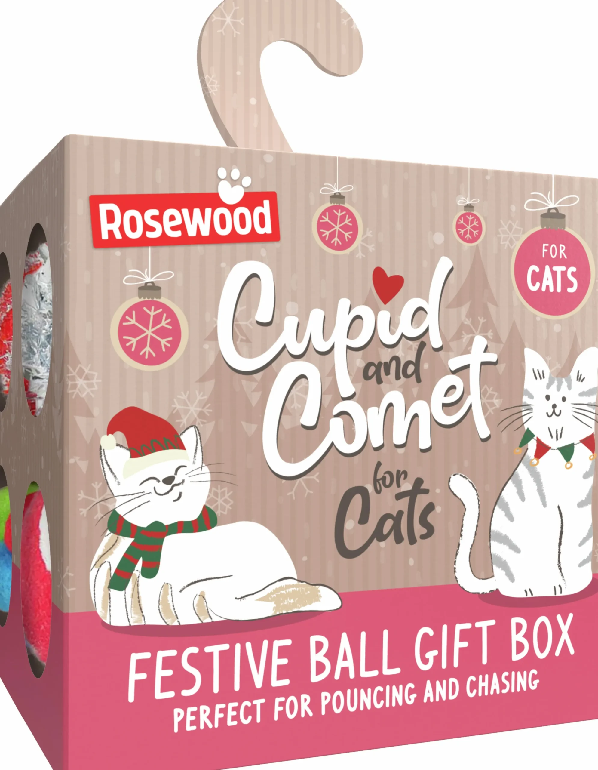 Kattleksak Jul Rosewood Festive Ball Gift Box 8-p