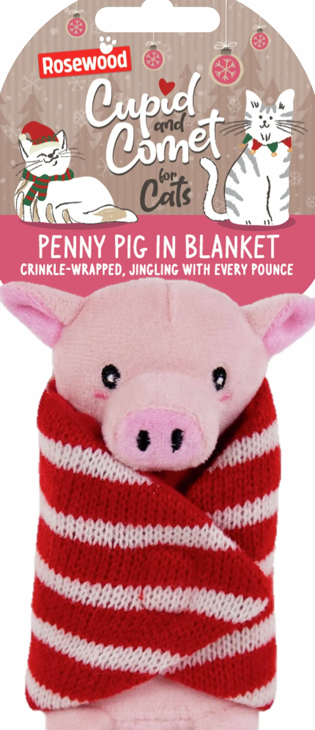 Kattleksak Jul Rosewood Penny Pig-In-Blanket 23,5cm