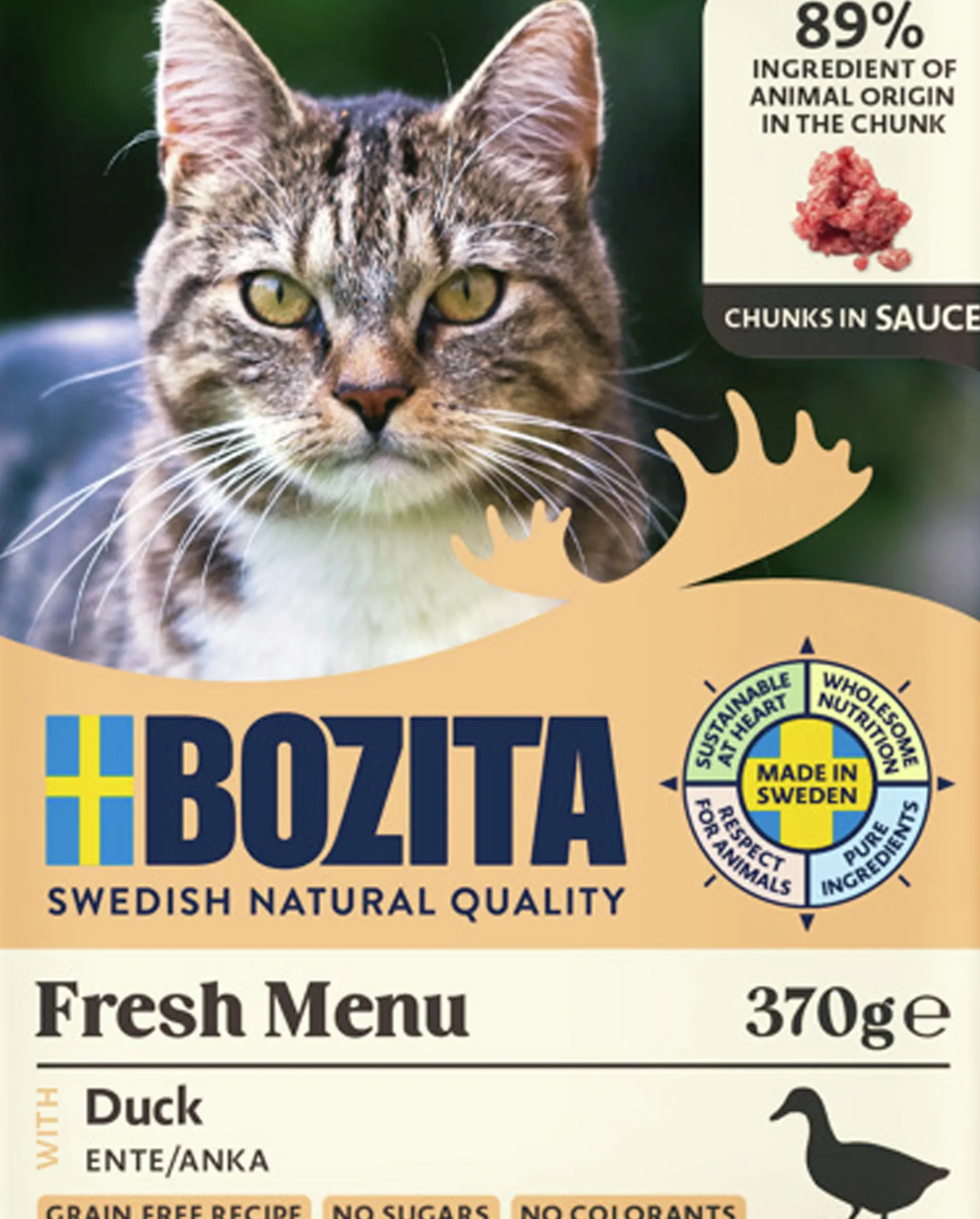 Kattmat Bozita Bitar i Sås Anka 370g