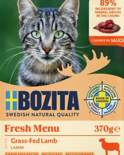 Kattmat Bozita Bitar i Sås med Lamm 370g