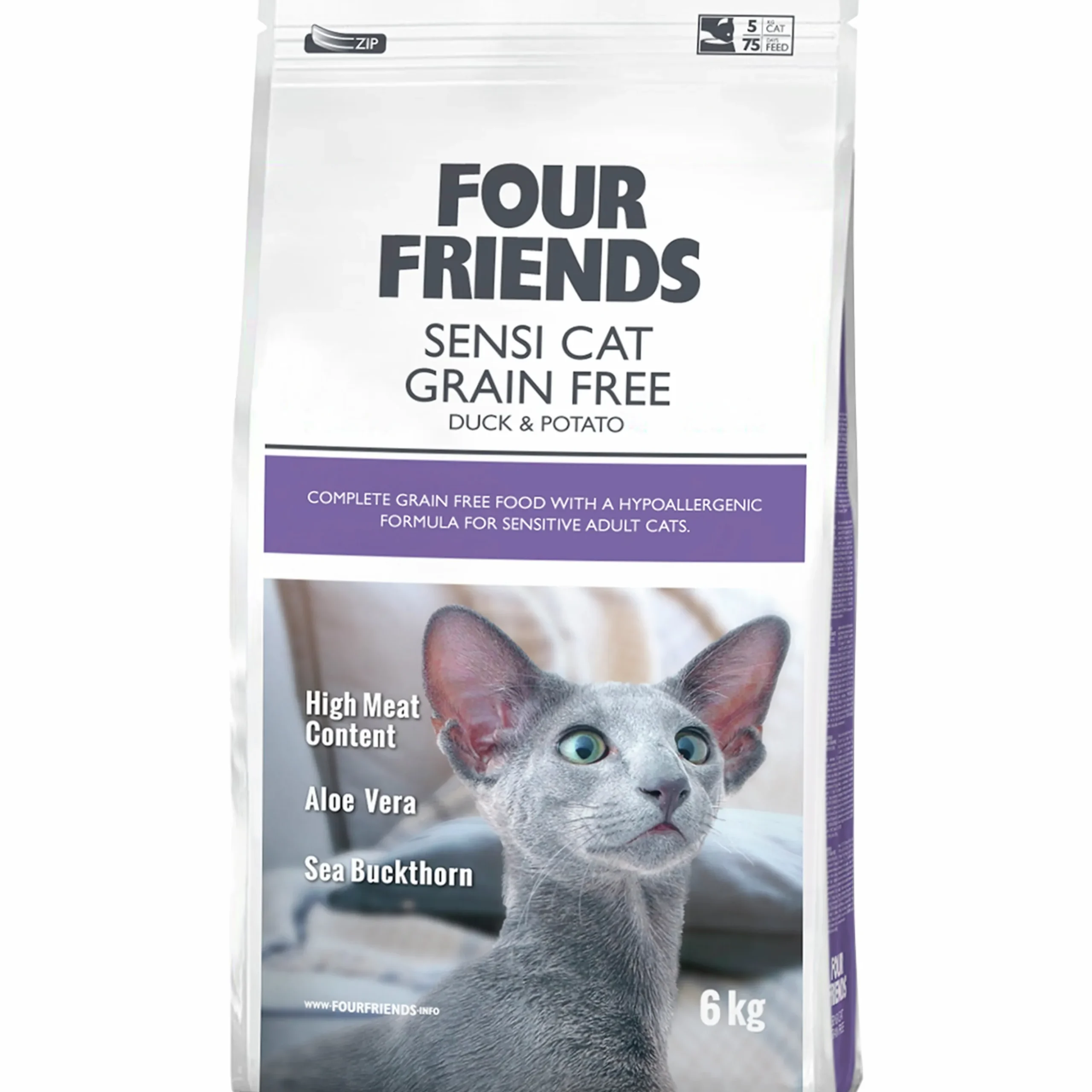 Kattmat Four Friends Adult Sensitive Grainfree Duck 6kg