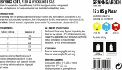 Kattmat Granngården Adult Menybox Kött/Fisk i sås 12x85g