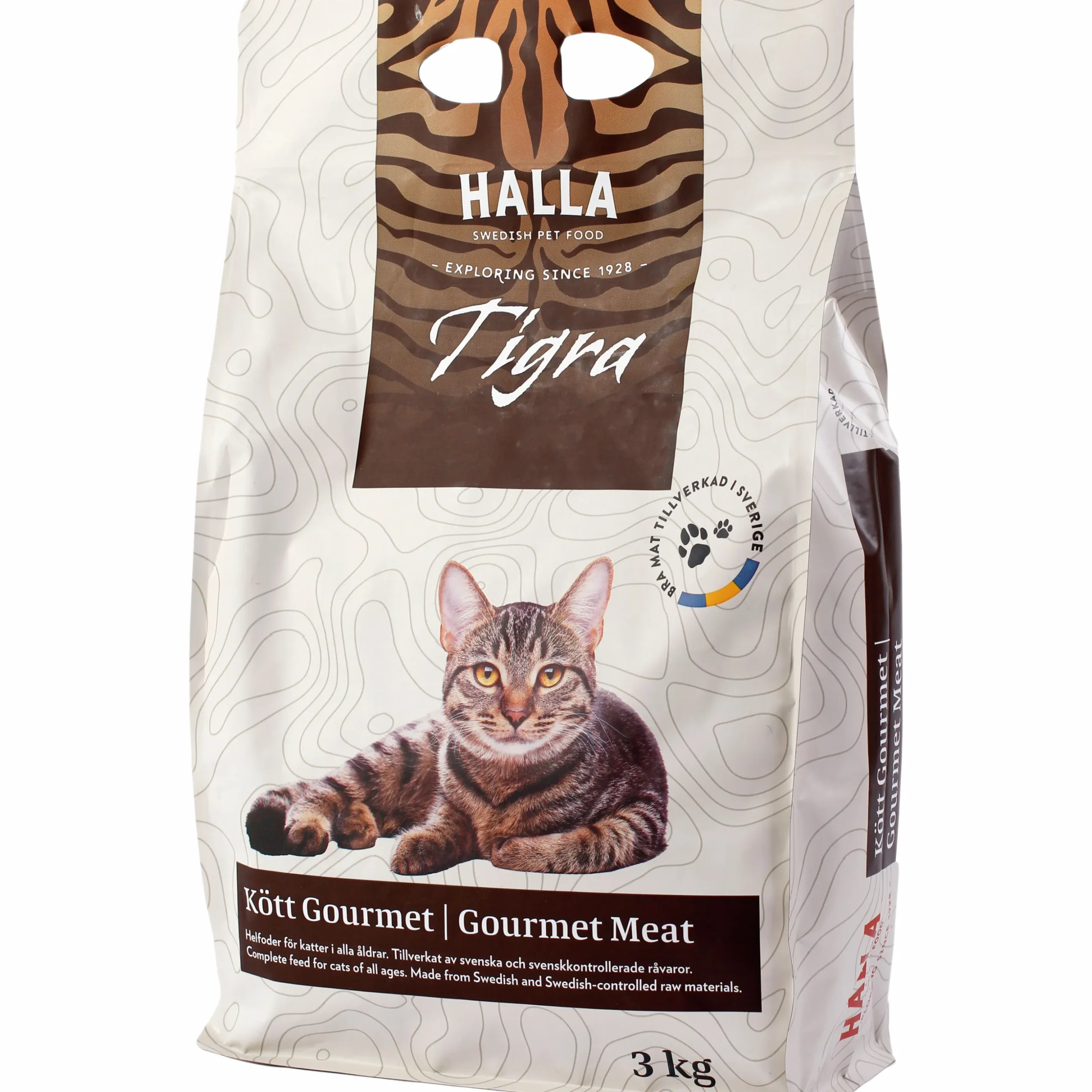 Kattmat Halla Tigra Kattunge & Adult Kött Gourmet 3kg