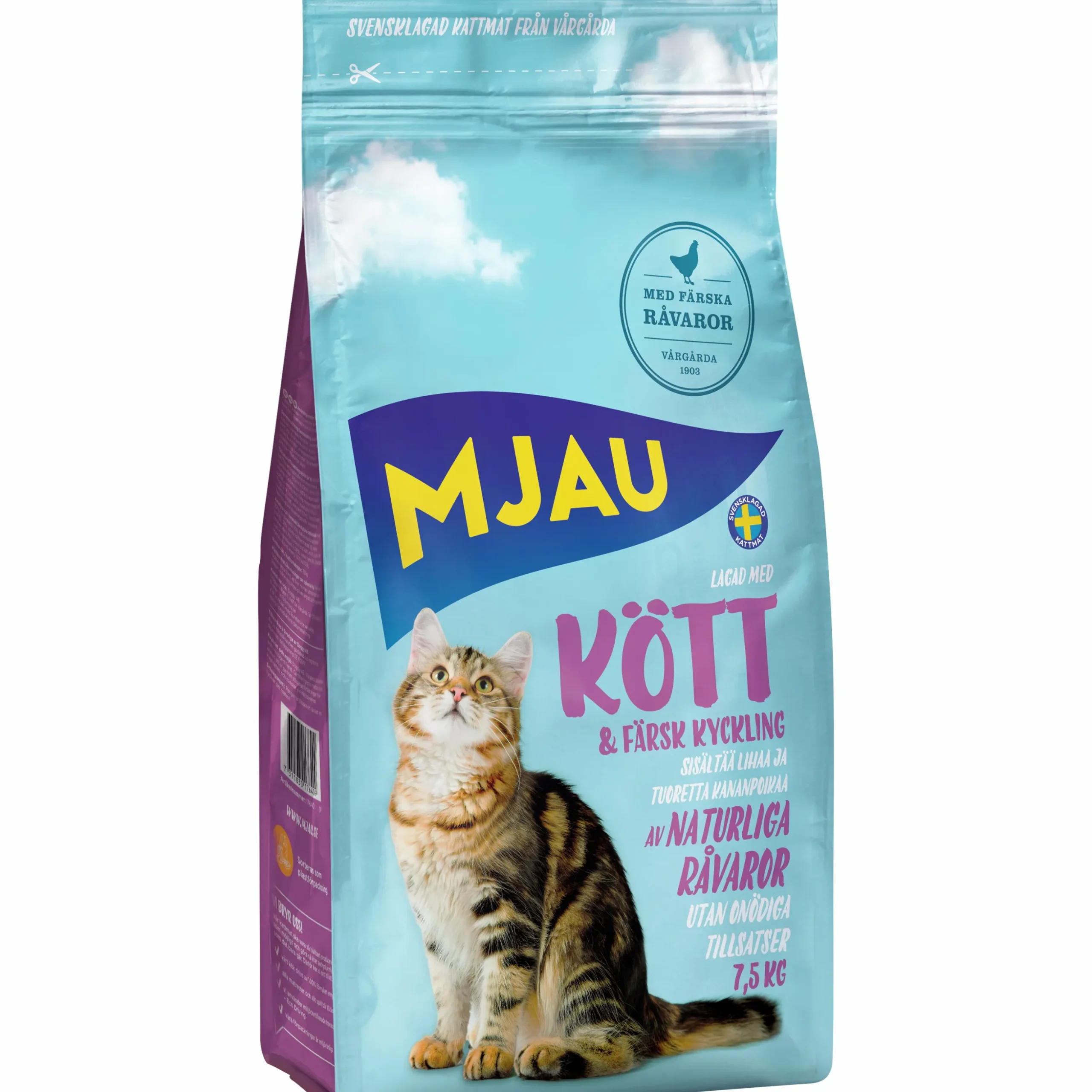Kattmat Mjau Adult Kött & Kyckling 7,5kg