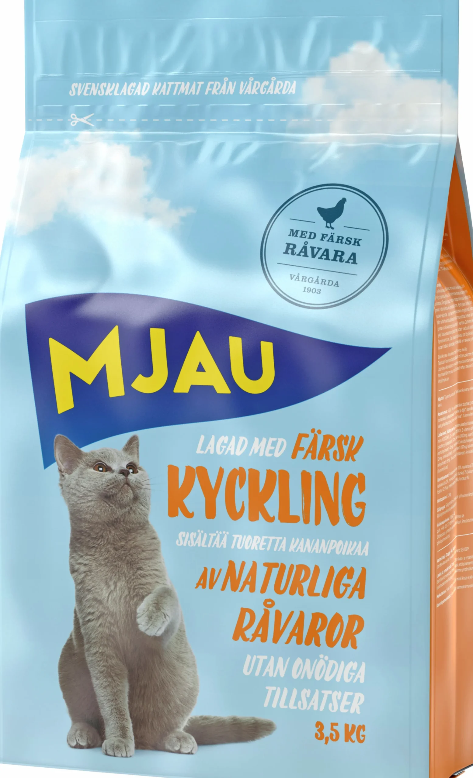 Kattmat Mjau Adult Kyckling 3,5kg