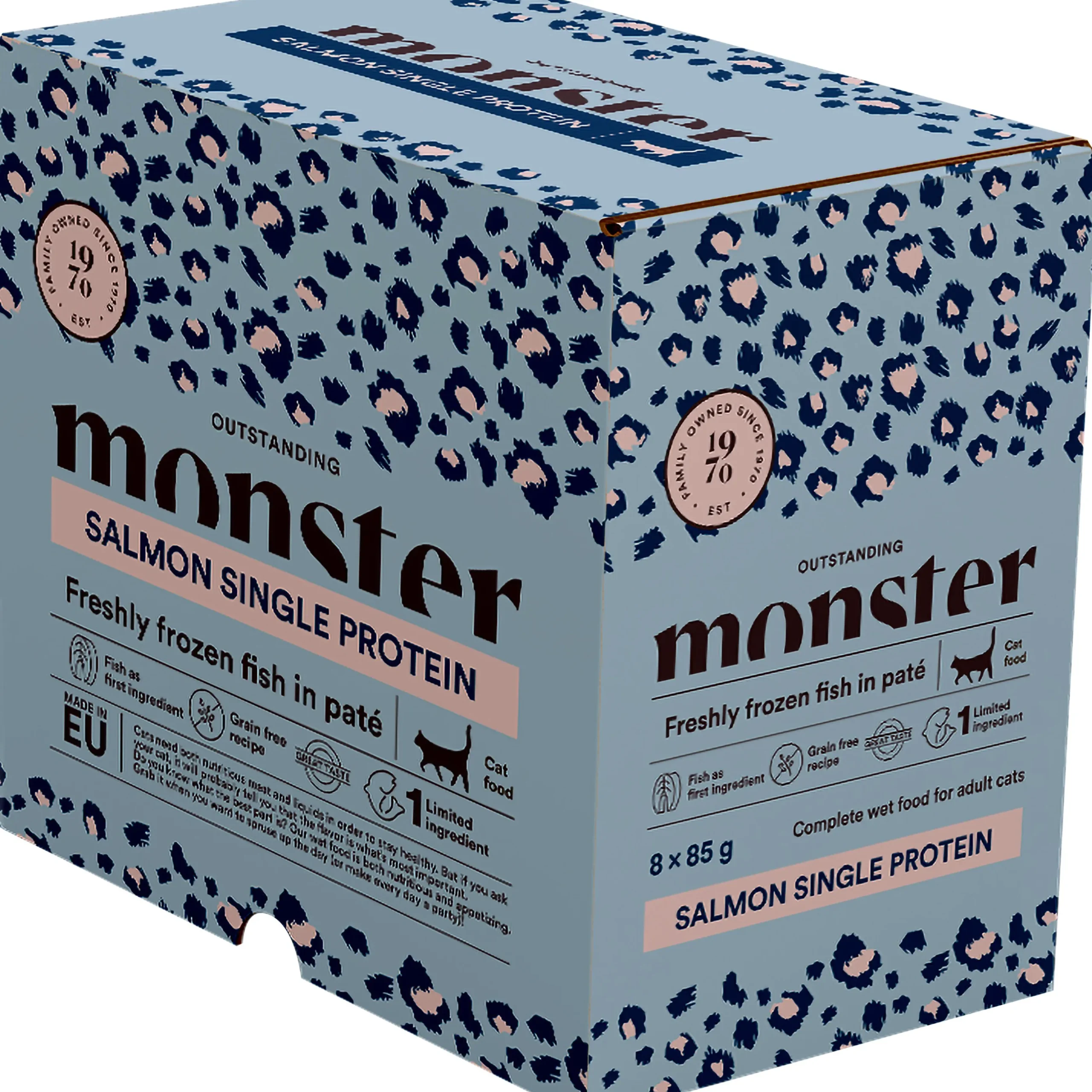 Kattmat Monster Adult Pouches Salmon paté 8x85g
