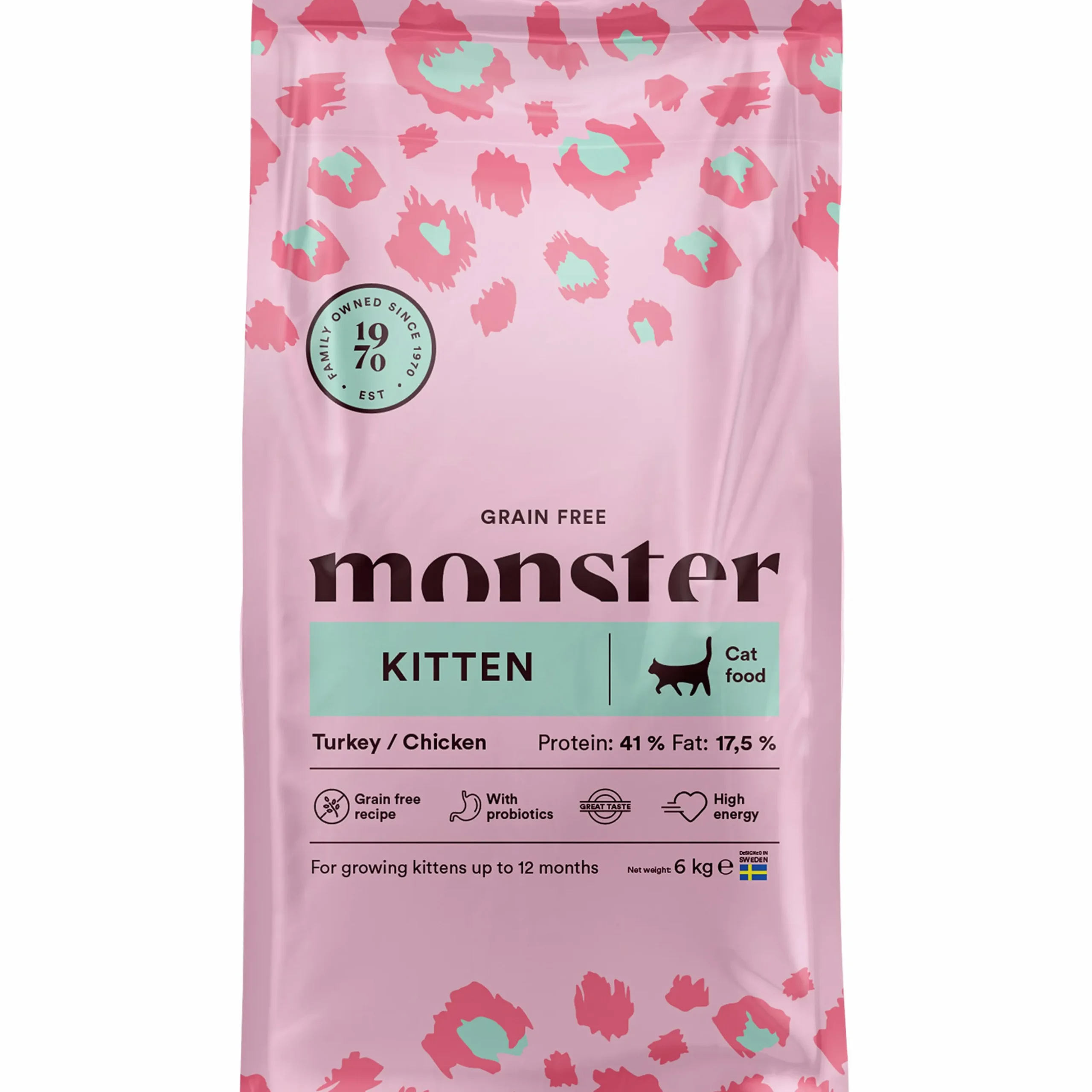 Kattmat Monster Kitten Grainfree Turkey/Chicken 6kg