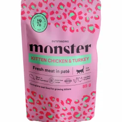 Kattmat Monster Kitten Pouches Chicken/Turkey paté 8x85g