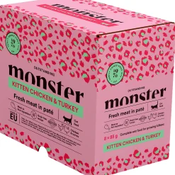 Kattmat Monster Kitten Pouches Chicken/Turkey paté 8x85g