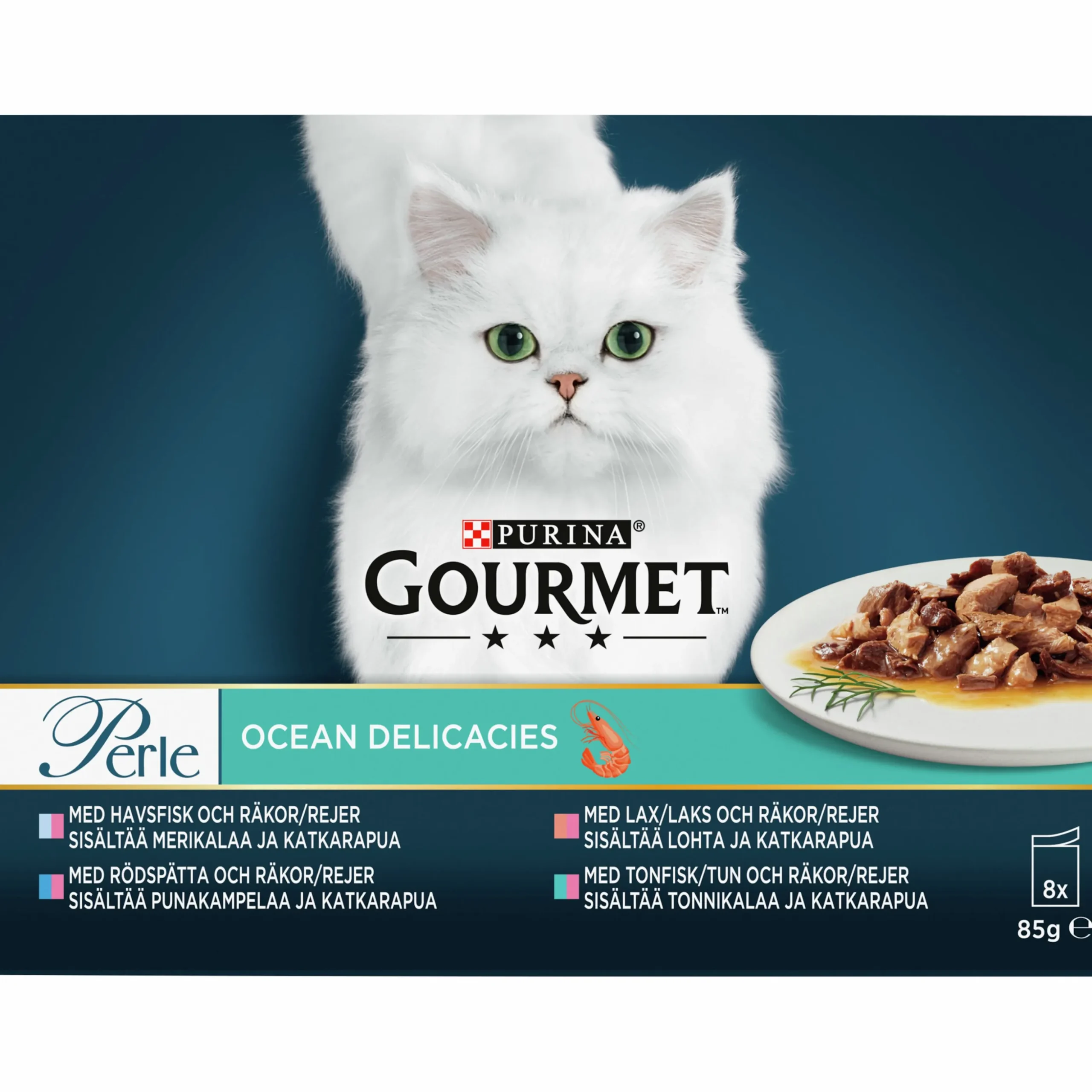 Kattmat Purina Gourmet Perle Menybox Fish i sås 8x85g