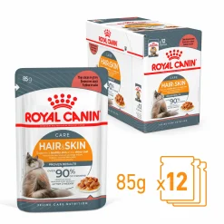 Kattmat Royal Canin Adult Hair & Skin Pouches Gravy Bitar i sås 12x85g