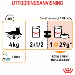 Kattmat Royal Canin Adult Hair & Skin Pouches Gravy Bitar i sås 12x85g