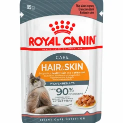 Kattmat Royal Canin Adult Hair & Skin Pouches Gravy Bitar i sås 12x85g