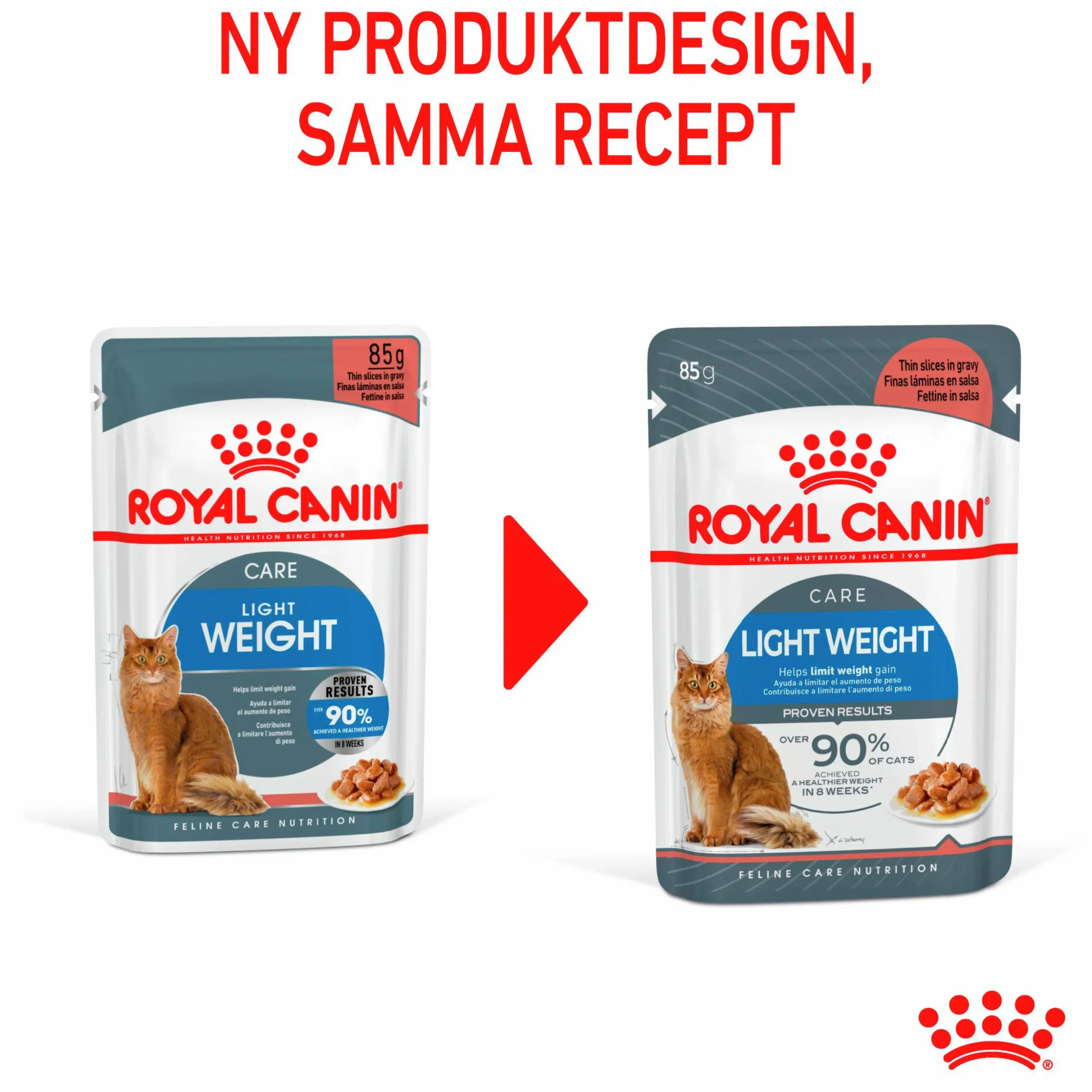 Kattmat Royal Canin Adult Light Weight Pouches Gravy Bitar i sås 12x85g